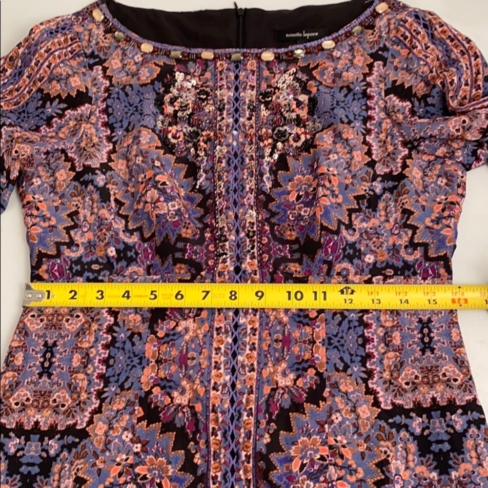 Nanette Lepore silk multicolor Kaleidoscope shift dress 6 - Picture 10 of 14